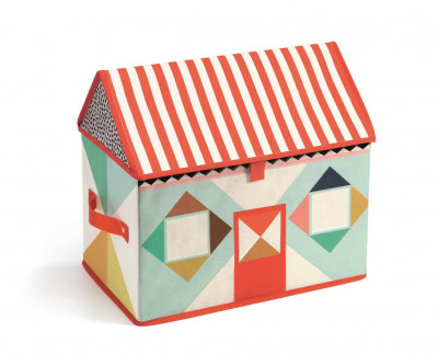 Textilný box na hračky – domček