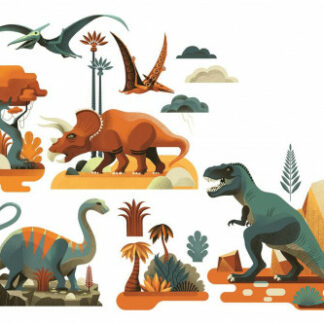 Samolepiace dekorácie na sklo – Dinosaury