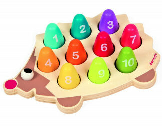 Drevená hračka na vkladanie Ježko - Čísla a farby