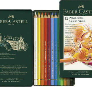 Farbičky Faber-Castell Polychromos v plechovej krabičke - 12 farieb